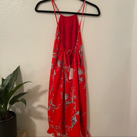 Sugar Lips Red Floral Halter Dress M - Picture 7 of 11